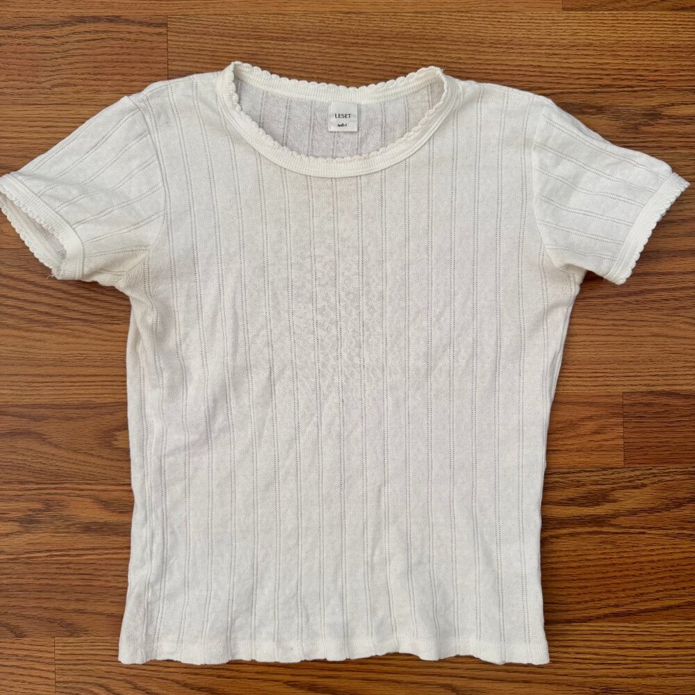 Leset pointelle tee